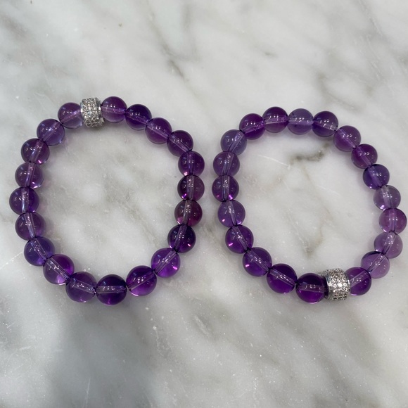 AMETHYST HEALING CRYSTAL BRACELET - Picture 1 of 4